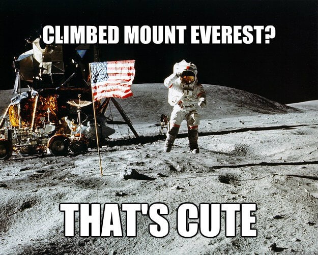 a person on the moon