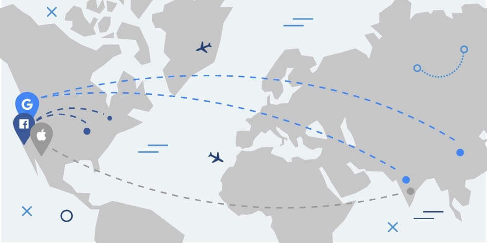 a map with outsourcing directions