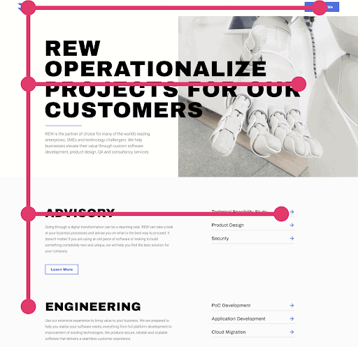 website screenshot with a patter f example